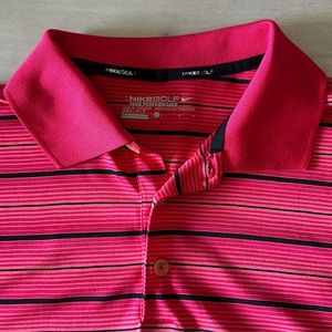 Nike Polo Shirt Mens Size Large Red Golf Tour Performance